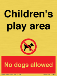 Children's play area. No dogs allowed